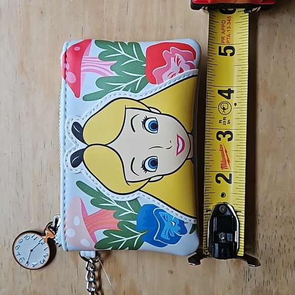 DISNEY BUCKLE-DOWN ALICE IN THE WONDERLAND COIN POUCH - Picture 9 of 12